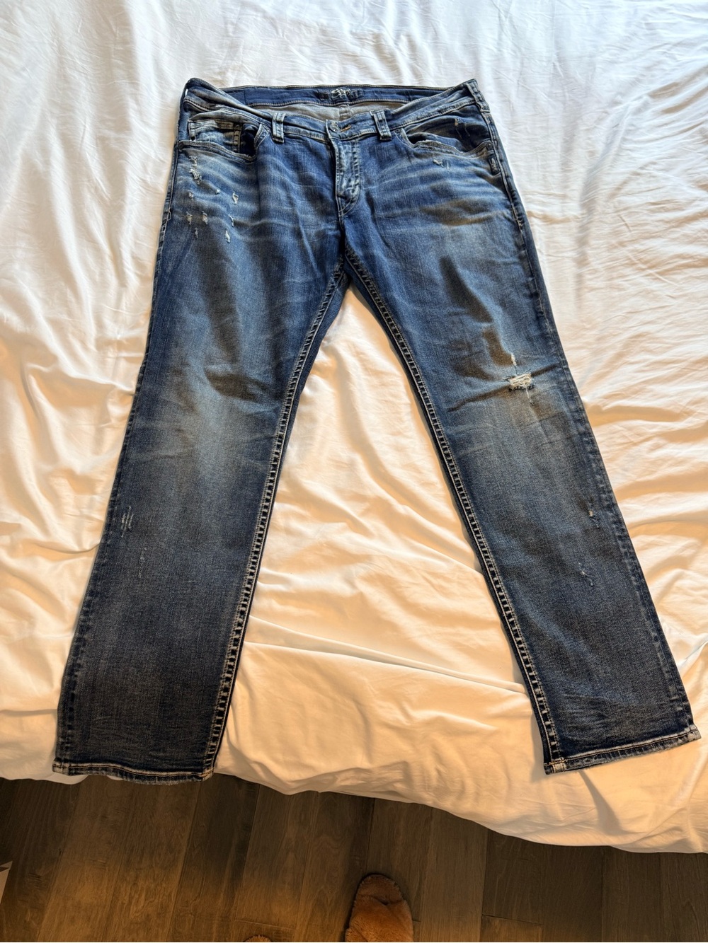 Silver Jeans Men's Faded Blue Straight Jeans